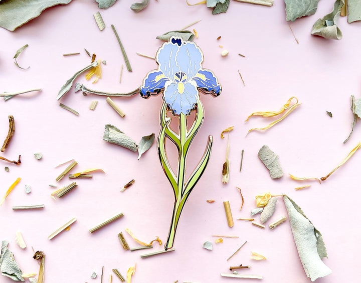 Bearded Iris (Iris germanica) Enamel Pin