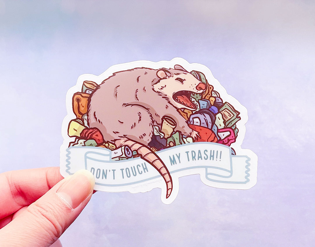 Don't Touch my Trash Possum Clear Vinyl Sticker