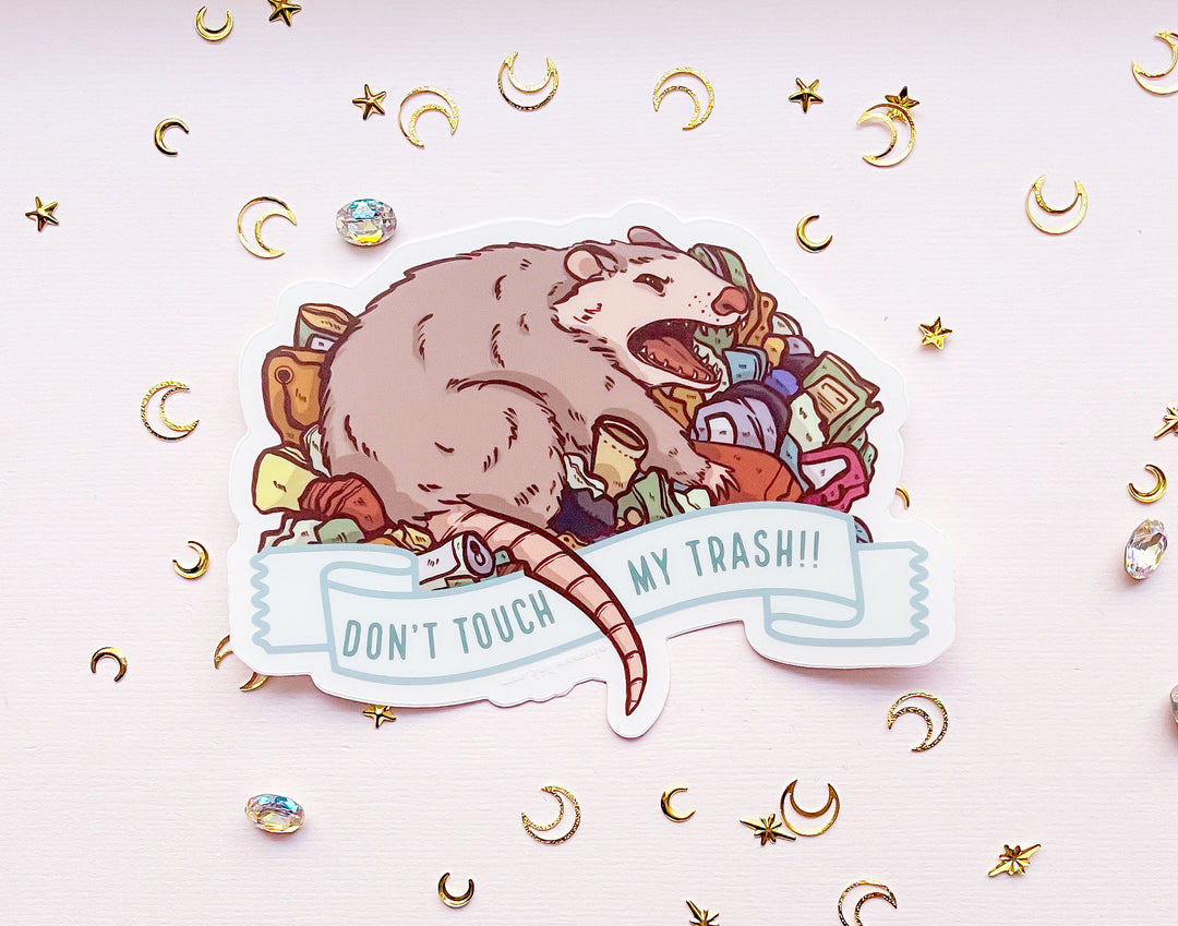 Don't Touch my Trash Possum Clear Vinyl Sticker