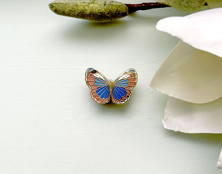 Western Pygmy Blue Butterfly (Brephidium exilis) Enamel Pin