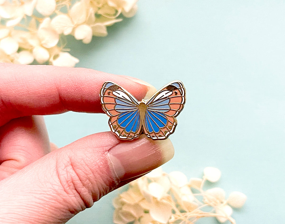 Western Pygmy Blue Butterfly (Brephidium exilis) Enamel Pin