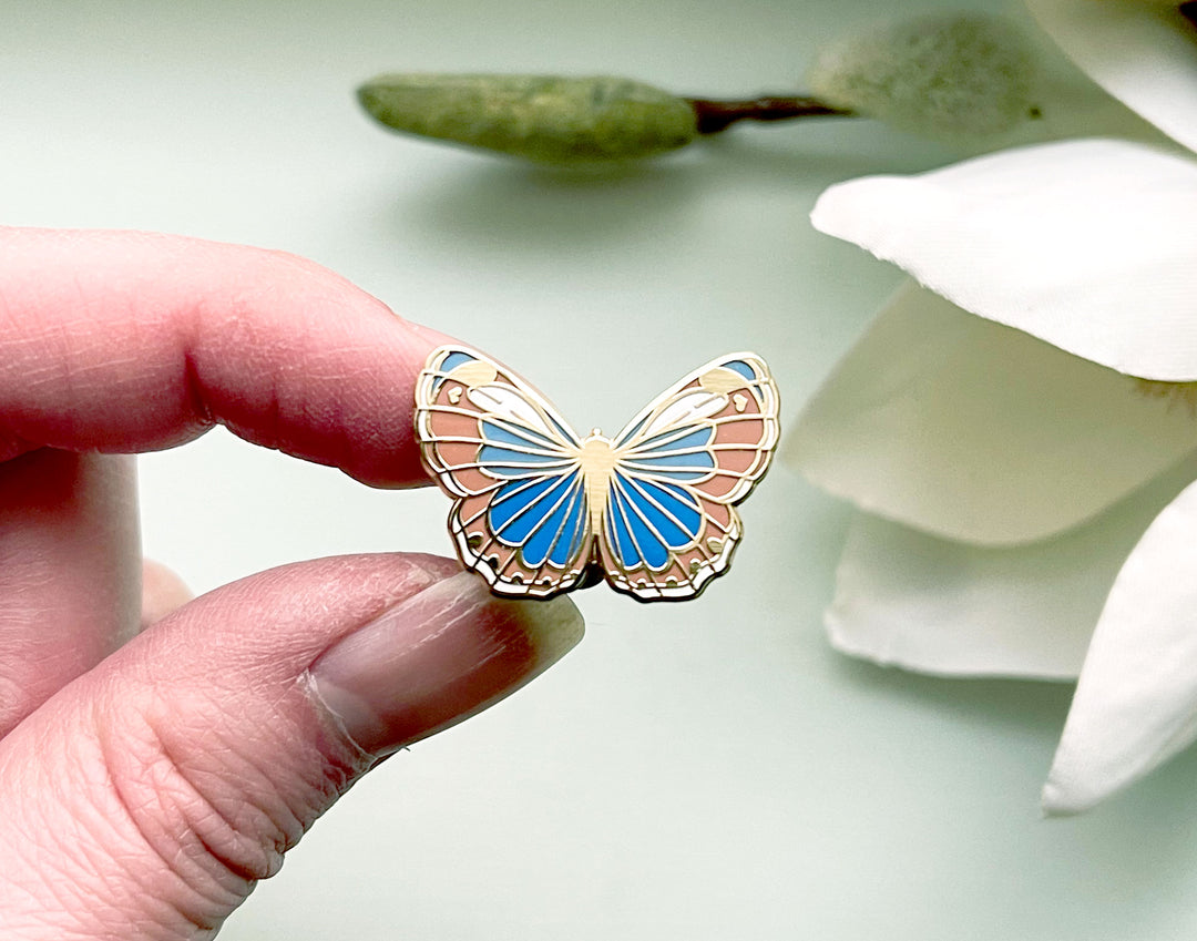 Western Pygmy Blue Butterfly (Brephidium exilis) Enamel Pin