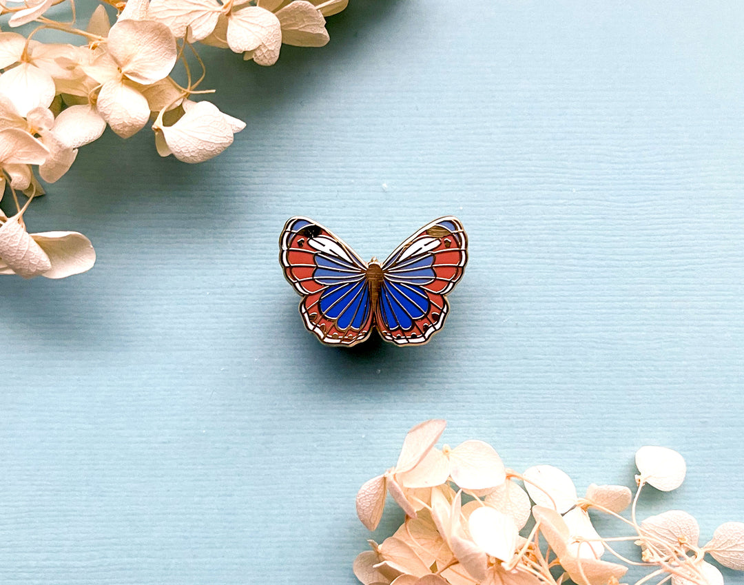 Western Pygmy Blue Butterfly (Brephidium exilis) Enamel Pin