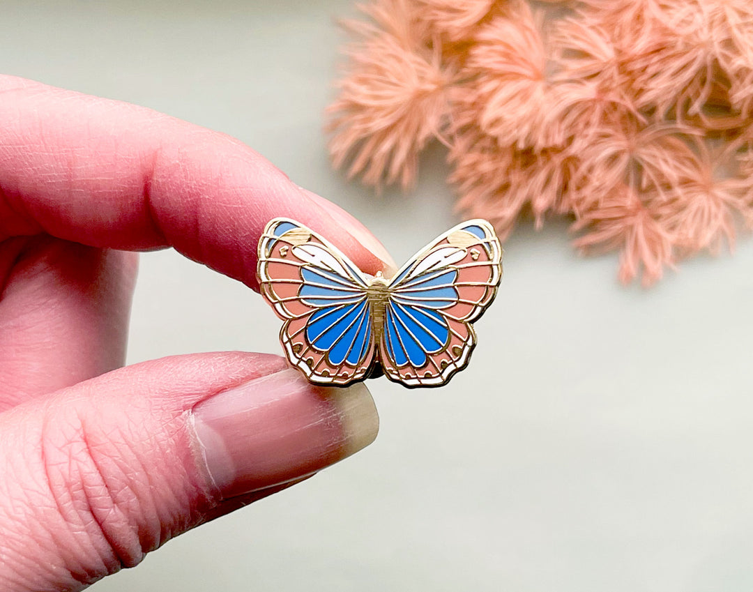 Western Pygmy Blue Butterfly (Brephidium exilis) Enamel Pin
