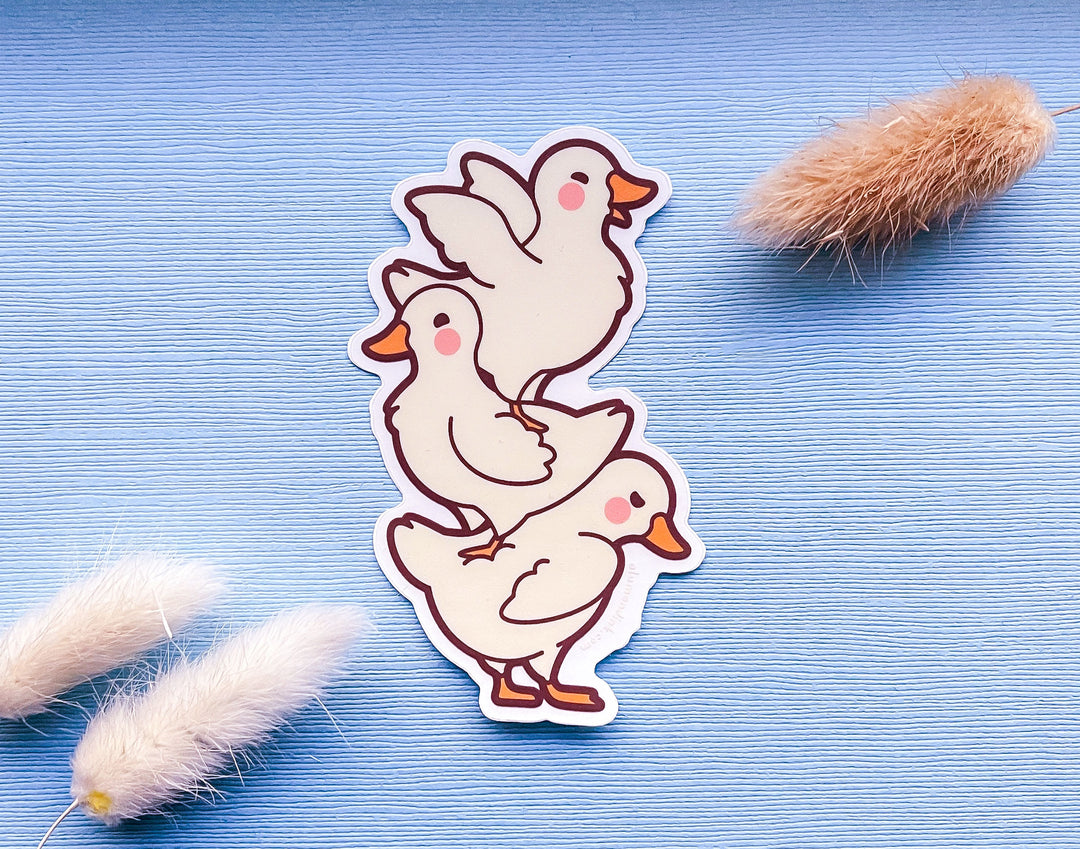 Quack Sticker Mini Ducks Quack Stack Clear Vinyl Sticker – Alum and Ink