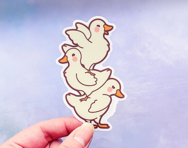 Mini Ducks Quack Stack Clear Vinyl Sticker