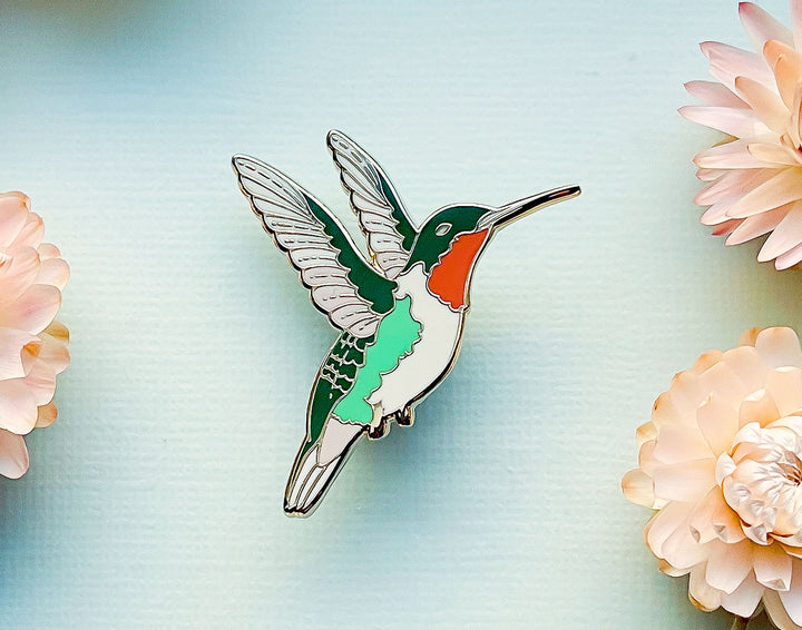 Ruby-Throated Hummingbird Enamel Pin