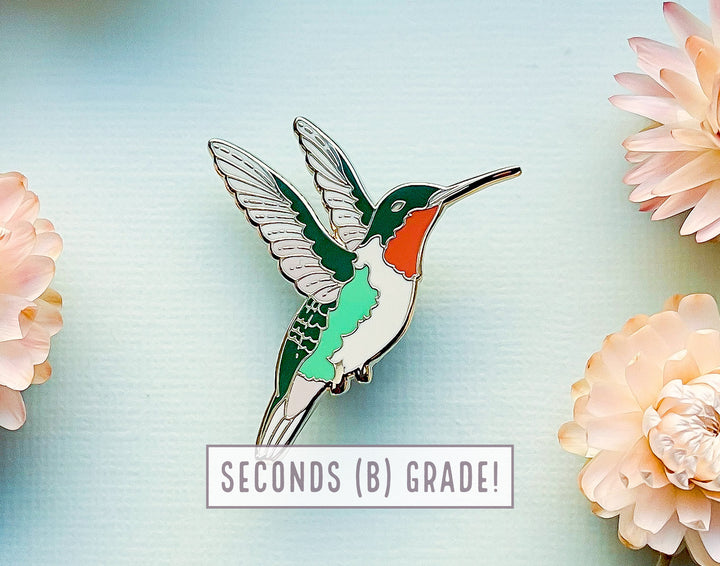 Ruby-Throated Hummingbird Enamel Pin (Seconds)