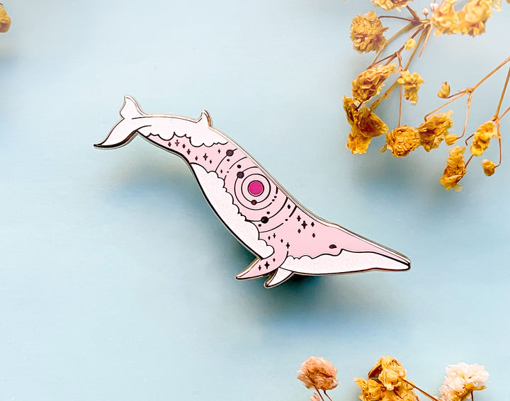 Antares Rice's Whale (Red Star) Pin