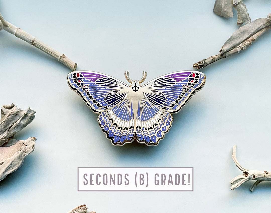 Red Spotted Admiral Butterfly Enamel Pin (Seconds)