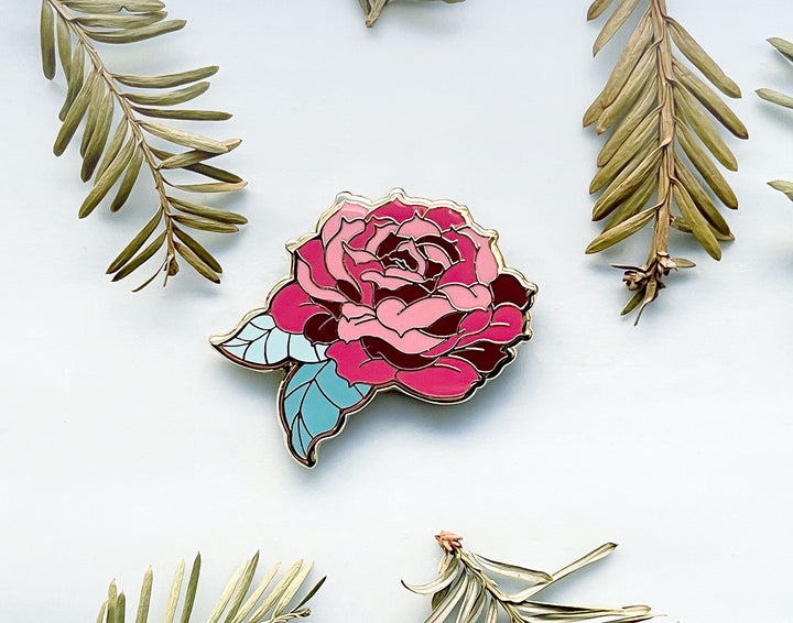 Red Tea Rose Needle Minder