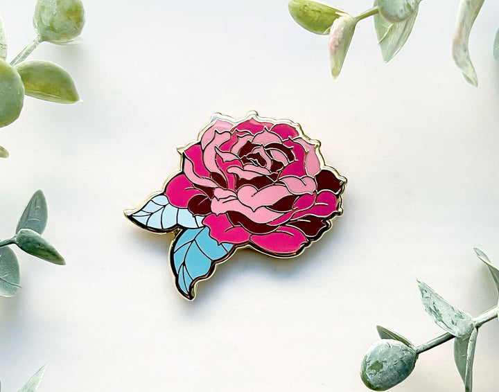 Red Tea Rose Needle Minder