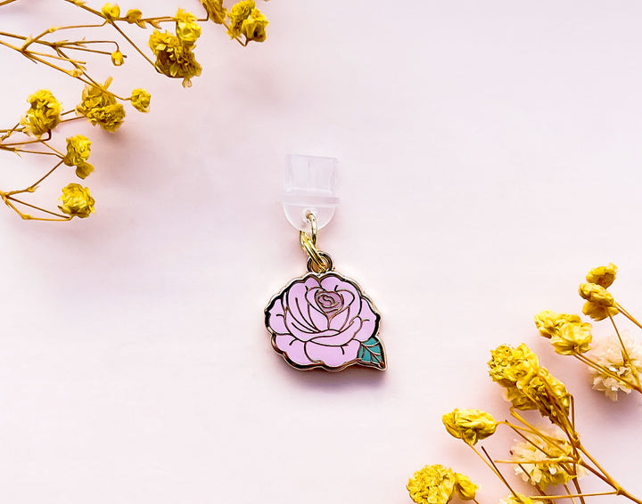 Pink Rose Dust Plug Charm
