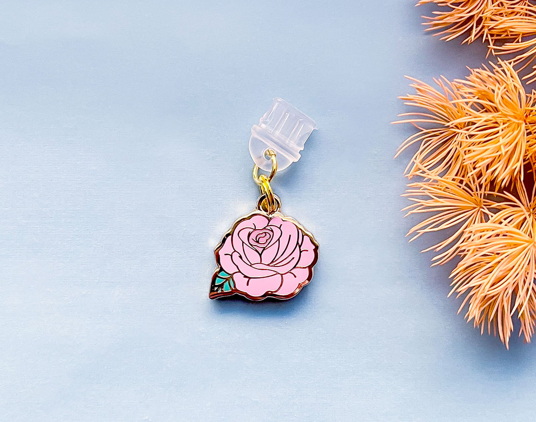 Pink Rose Dust Plug Charm