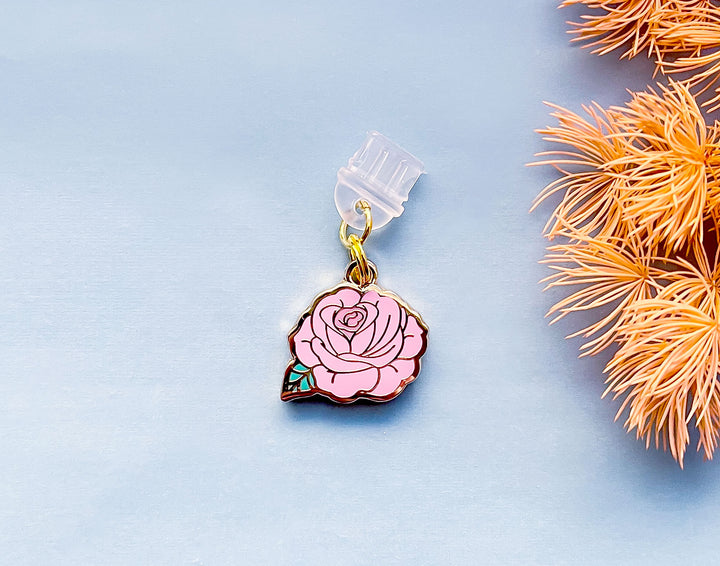 Pink Rose Dust Plug Charm
