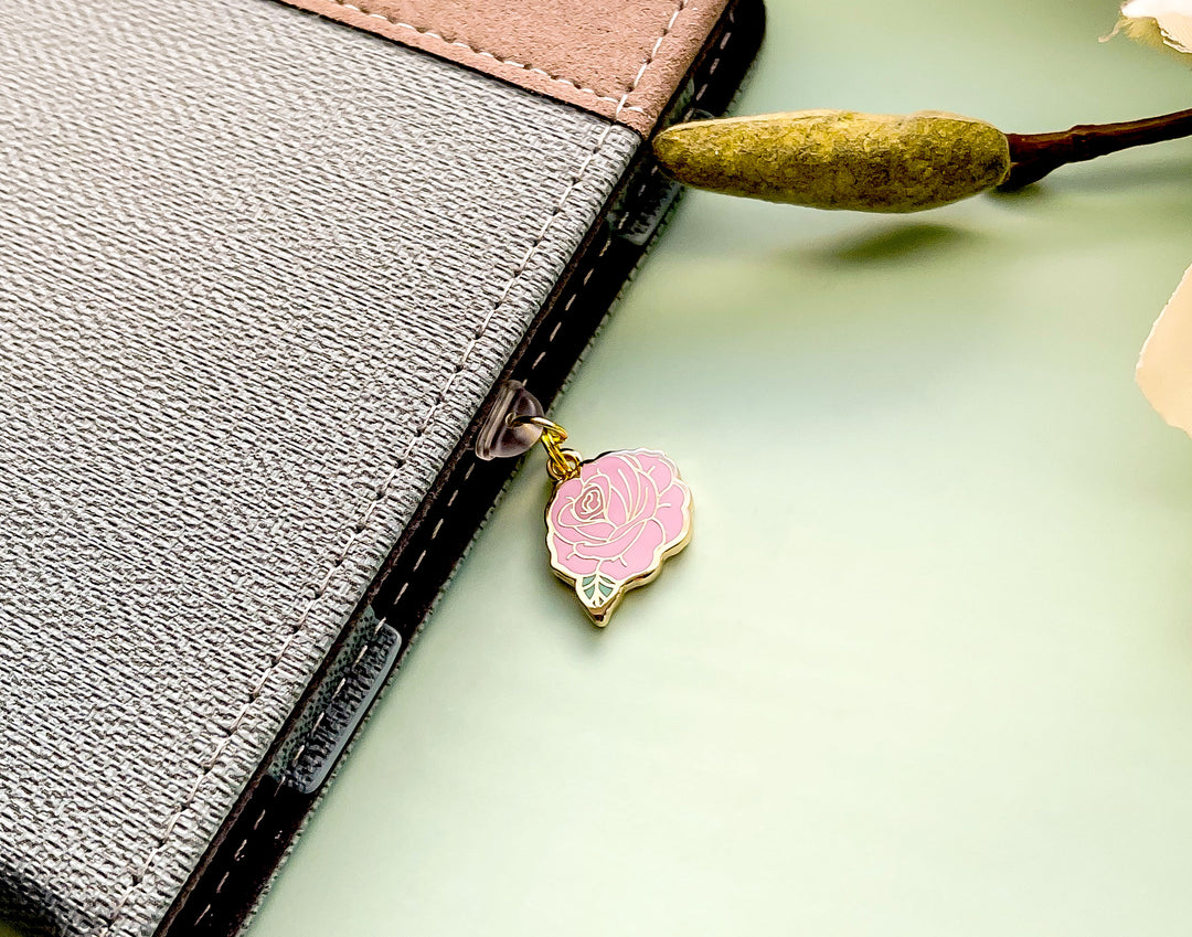 Pink Rose Dust Plug Charm