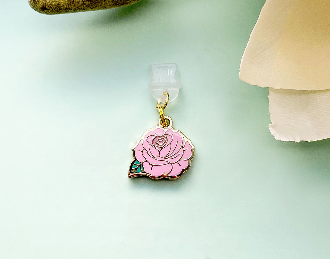 Pink Rose Dust Plug Charm