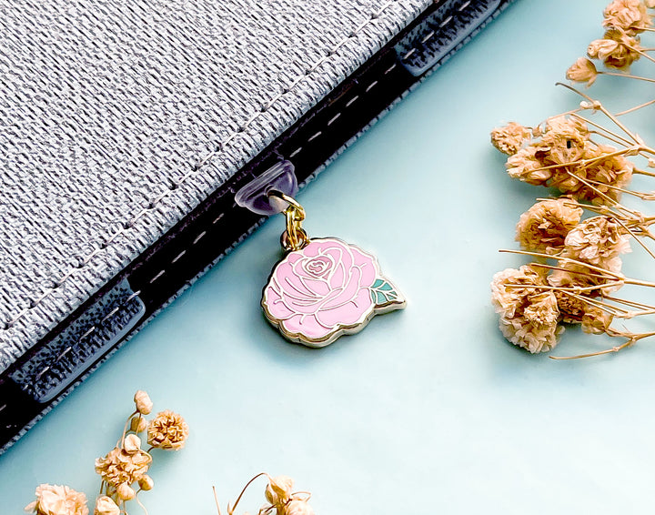 Pink Rose Dust Plug Charm