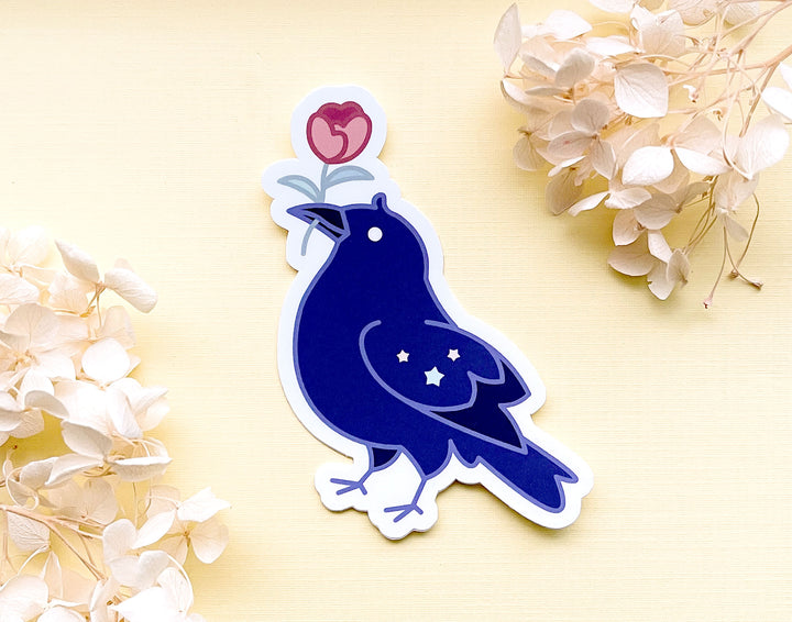 Rose Gifting Raven Opaque Vinyl Sticker