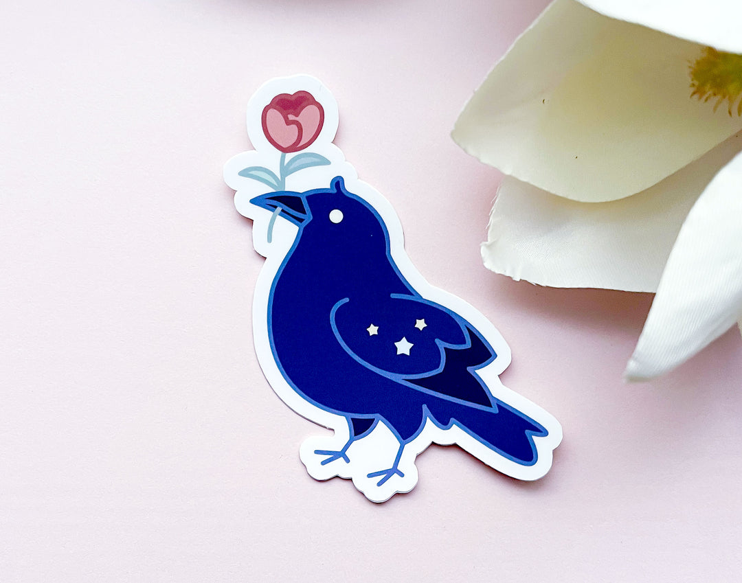 Rose Gifting Raven Opaque Vinyl Sticker