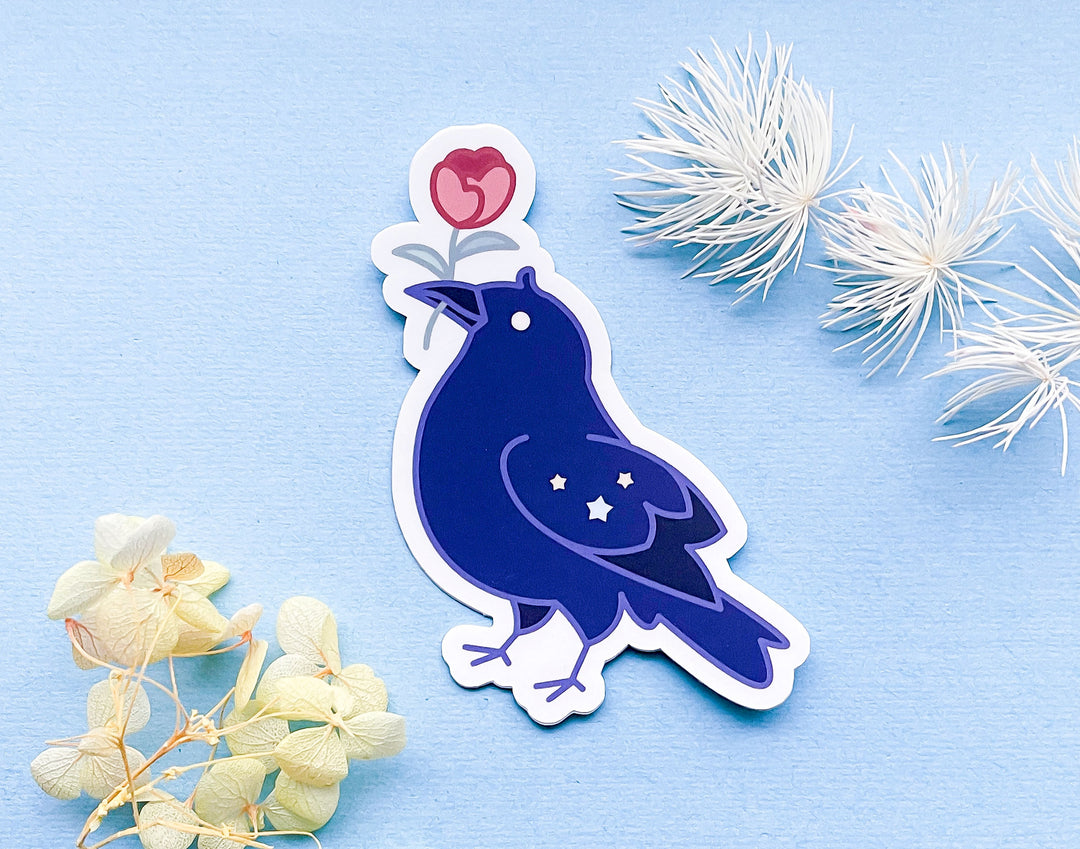 Rose Gifting Raven Opaque Vinyl Sticker