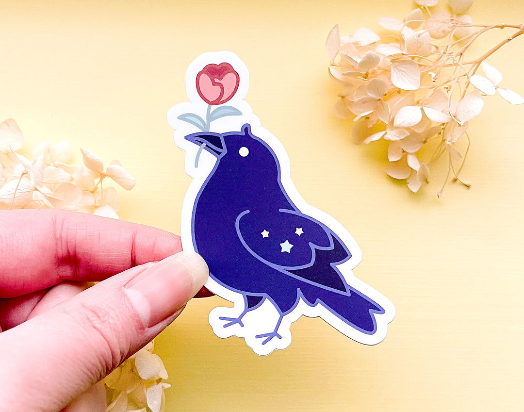 Rose Gifting Raven Opaque Vinyl Sticker