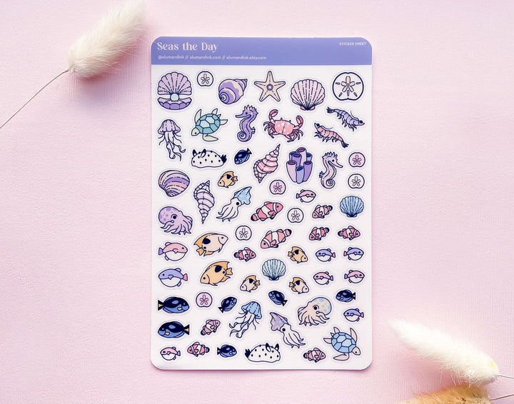 Seas the Day Clear Vinyl Sticker Sheet