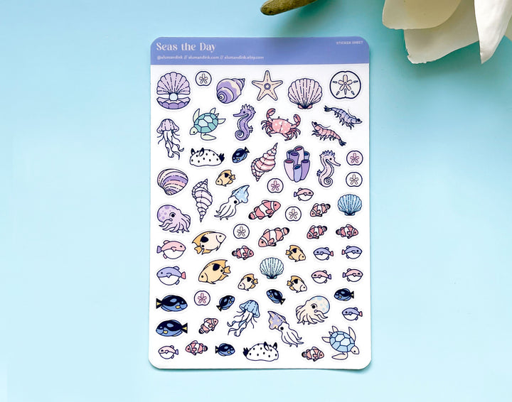 Seas the Day Clear Vinyl Sticker Sheet