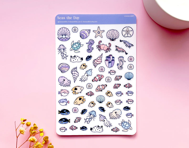 Seas the Day Clear Vinyl Sticker Sheet