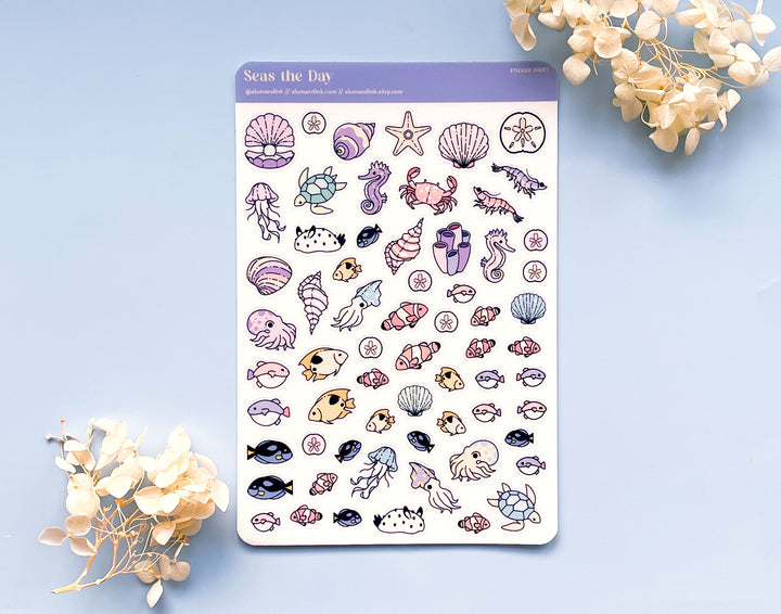 Seas the Day Clear Vinyl Sticker Sheet