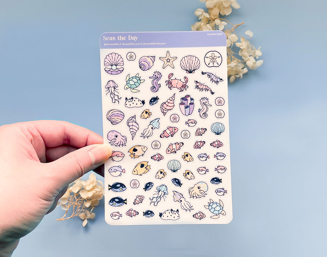 Seas the Day Clear Vinyl Sticker Sheet