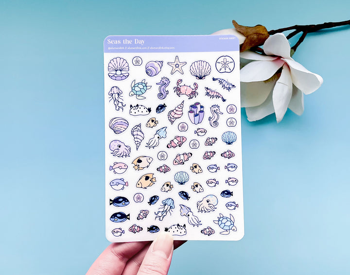 Seas the Day Clear Vinyl Sticker Sheet