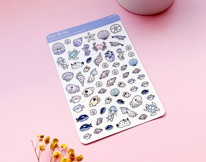 Seas the Day Clear Vinyl Sticker Sheet