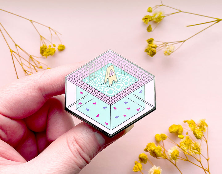 Slippery When Wet Indoor Pool Enamel Pin