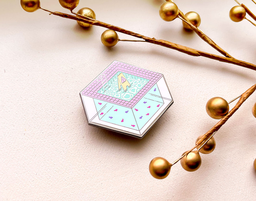 Slippery When Wet Indoor Pool Enamel Pin