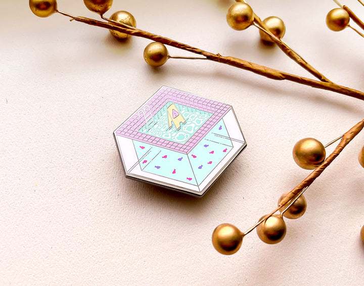 Slippery When Wet Indoor Pool Enamel Pin