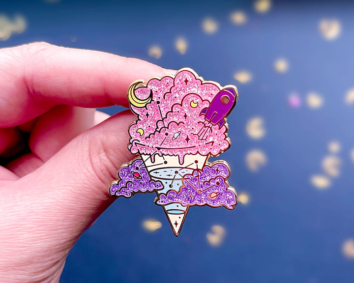 Space Ice Cream Cone Enamel Pin