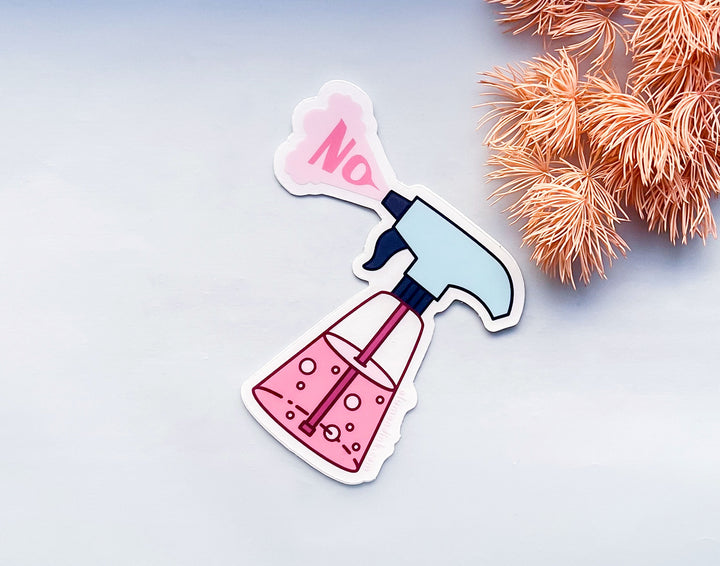 No Spray Bottle Clear Vinyl Sticker