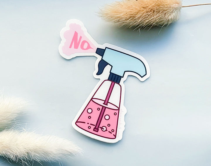 No Spray Bottle Clear Vinyl Sticker