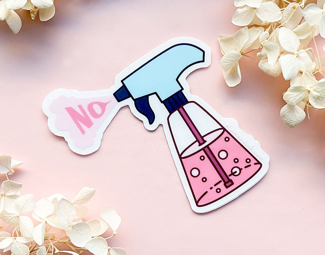 No Spray Bottle Clear Vinyl Sticker