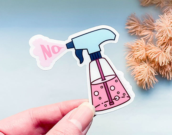 No Spray Bottle Clear Vinyl Sticker