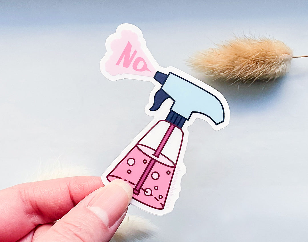 No Spray Bottle Clear Vinyl Sticker