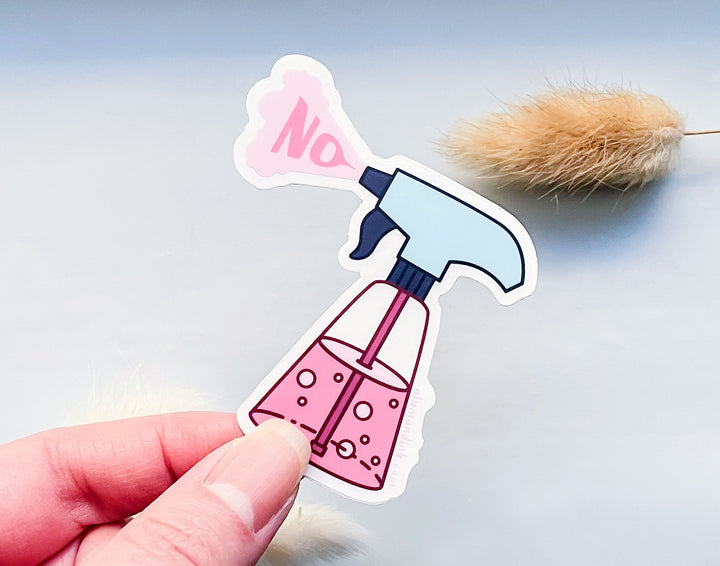 No Spray Bottle Clear Vinyl Sticker