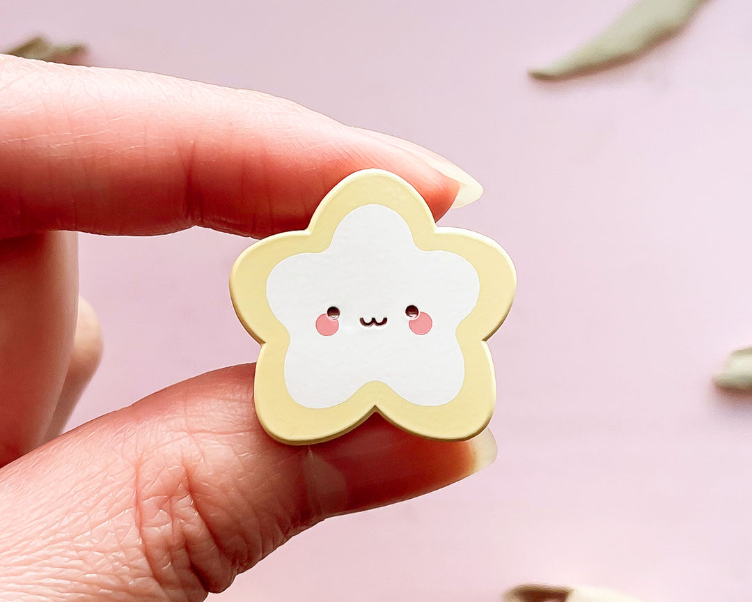 Frosted Star Cookie Painted Enamel Pin