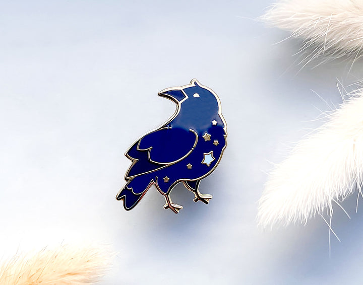Celestial Star Crow Enamel Pin