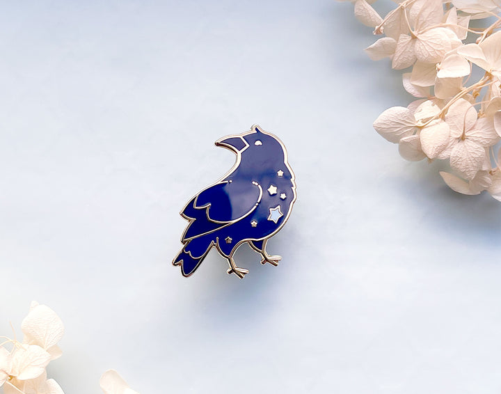 Celestial Star Crow Enamel Pin
