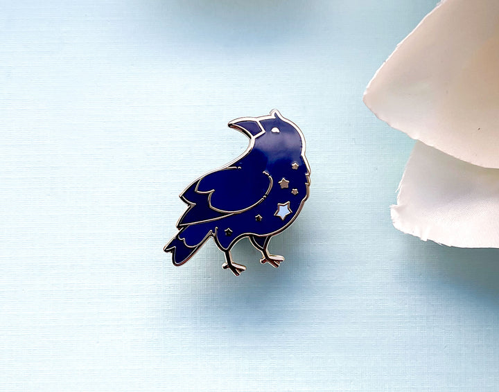Celestial Star Crow Enamel Pin