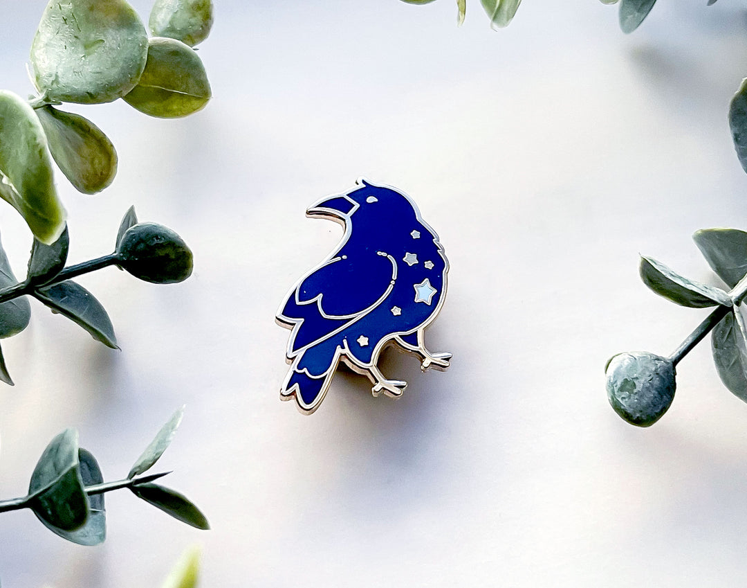 Celestial Star Crow Enamel Pin