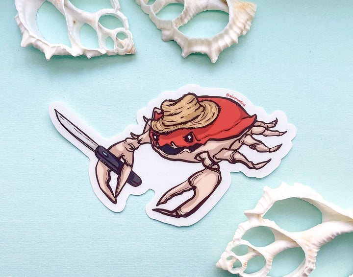 Stabby Crabby Clear Vinyl Sticker