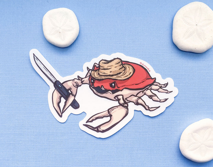 Stabby Crabby Clear Vinyl Sticker